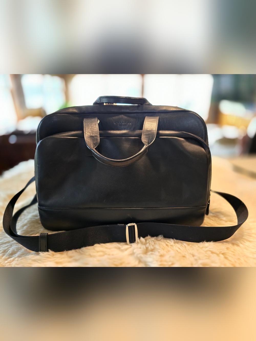 COACH Black Pebbled Leather Computer Bag - New And Never Used